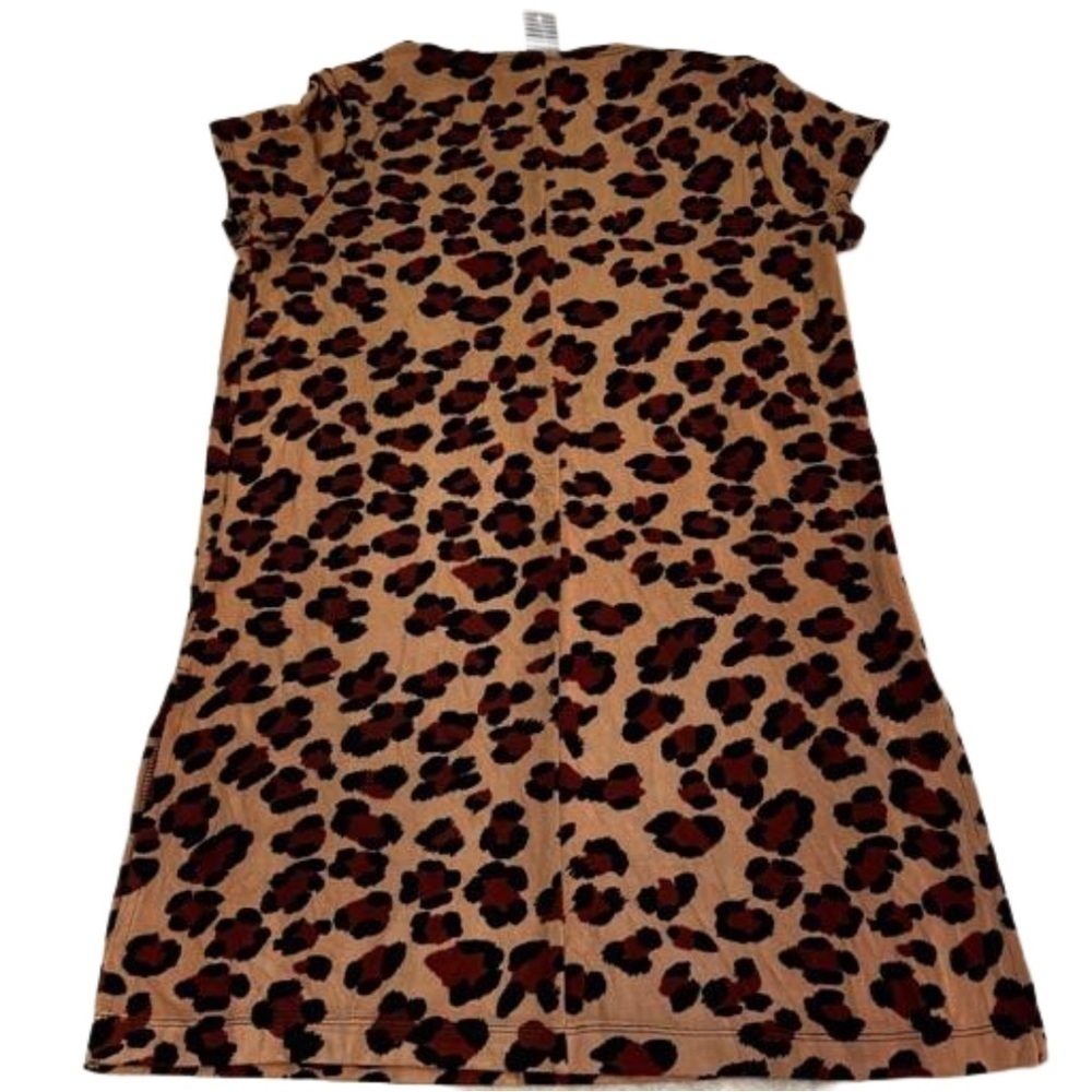 Slinky Brand Women's Size Small Brown Leopard Print Shirt Top Tee Cap Sleeve - Picture 3 of 12